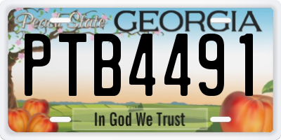GA license plate PTB4491