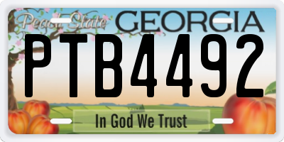 GA license plate PTB4492