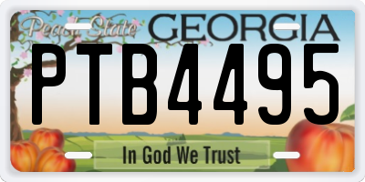 GA license plate PTB4495
