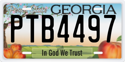 GA license plate PTB4497