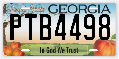 GA license plate PTB4498
