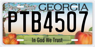 GA license plate PTB4507