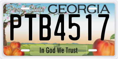 GA license plate PTB4517