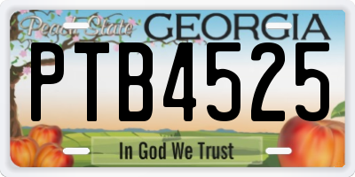 GA license plate PTB4525