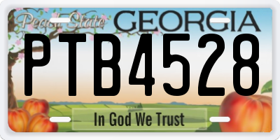 GA license plate PTB4528
