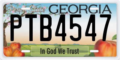 GA license plate PTB4547