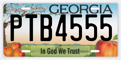 GA license plate PTB4555