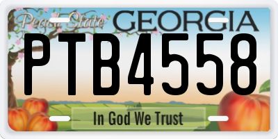 GA license plate PTB4558