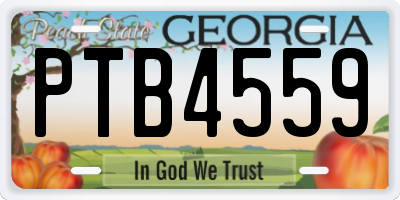 GA license plate PTB4559