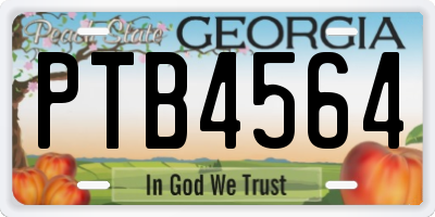 GA license plate PTB4564
