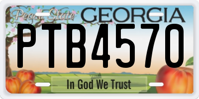 GA license plate PTB4570