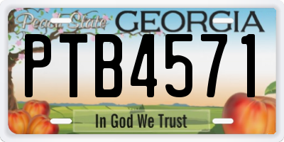 GA license plate PTB4571