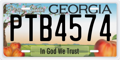 GA license plate PTB4574