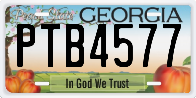 GA license plate PTB4577
