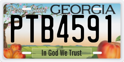 GA license plate PTB4591