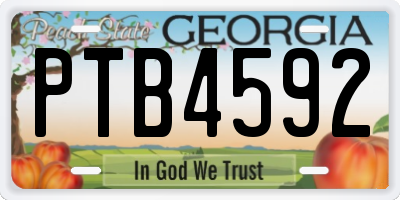 GA license plate PTB4592