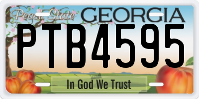 GA license plate PTB4595