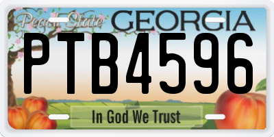 GA license plate PTB4596