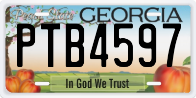 GA license plate PTB4597