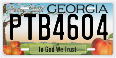 GA license plate PTB4604