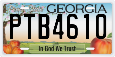 GA license plate PTB4610