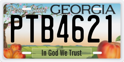GA license plate PTB4621
