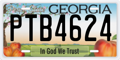 GA license plate PTB4624
