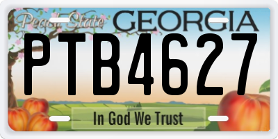GA license plate PTB4627