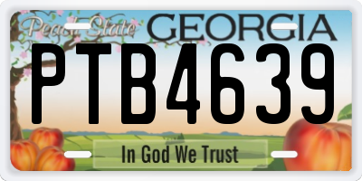GA license plate PTB4639