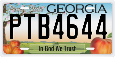 GA license plate PTB4644
