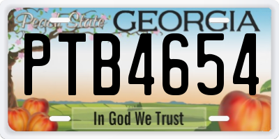 GA license plate PTB4654