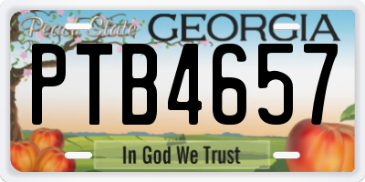 GA license plate PTB4657