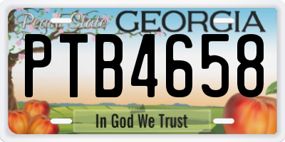 GA license plate PTB4658