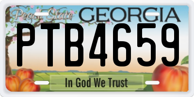 GA license plate PTB4659