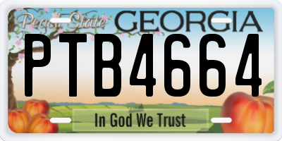 GA license plate PTB4664