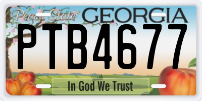 GA license plate PTB4677