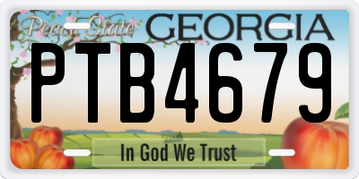 GA license plate PTB4679