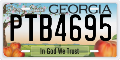 GA license plate PTB4695