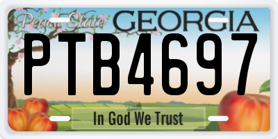 GA license plate PTB4697