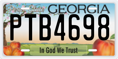 GA license plate PTB4698