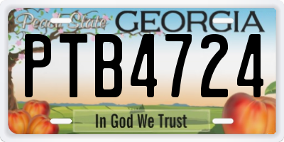 GA license plate PTB4724