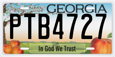GA license plate PTB4727