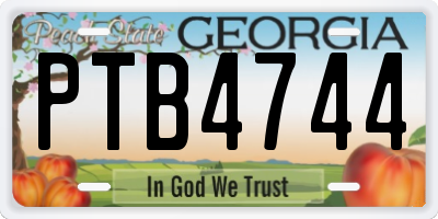 GA license plate PTB4744