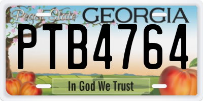 GA license plate PTB4764