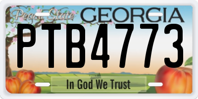 GA license plate PTB4773