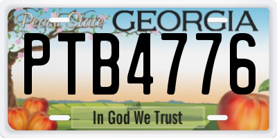 GA license plate PTB4776