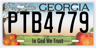GA license plate PTB4779