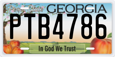 GA license plate PTB4786