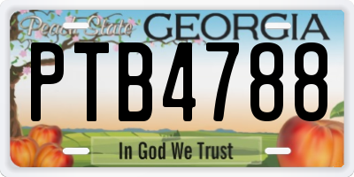 GA license plate PTB4788