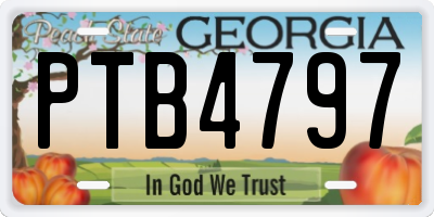 GA license plate PTB4797